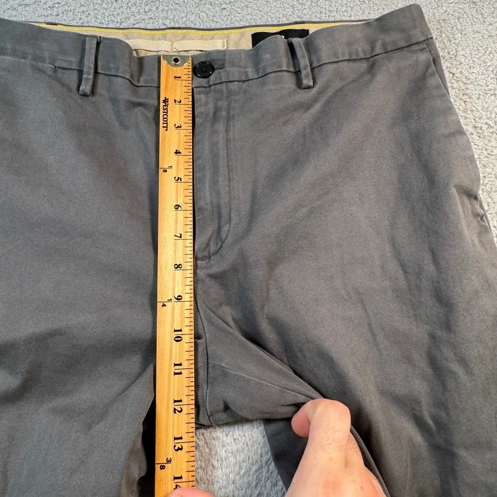 Banana Republic Mens Tapered Chino Pants Charcoal Gray Stretch 38x32